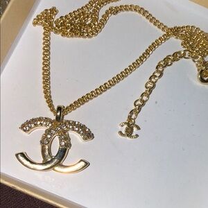 CHANEL Gold Necklace with Sparkling Accents